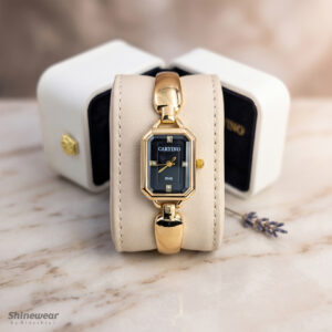 Black Dial Golden Ladies Watch