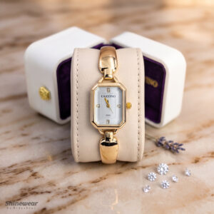 white Dial Golden Ladies Watch